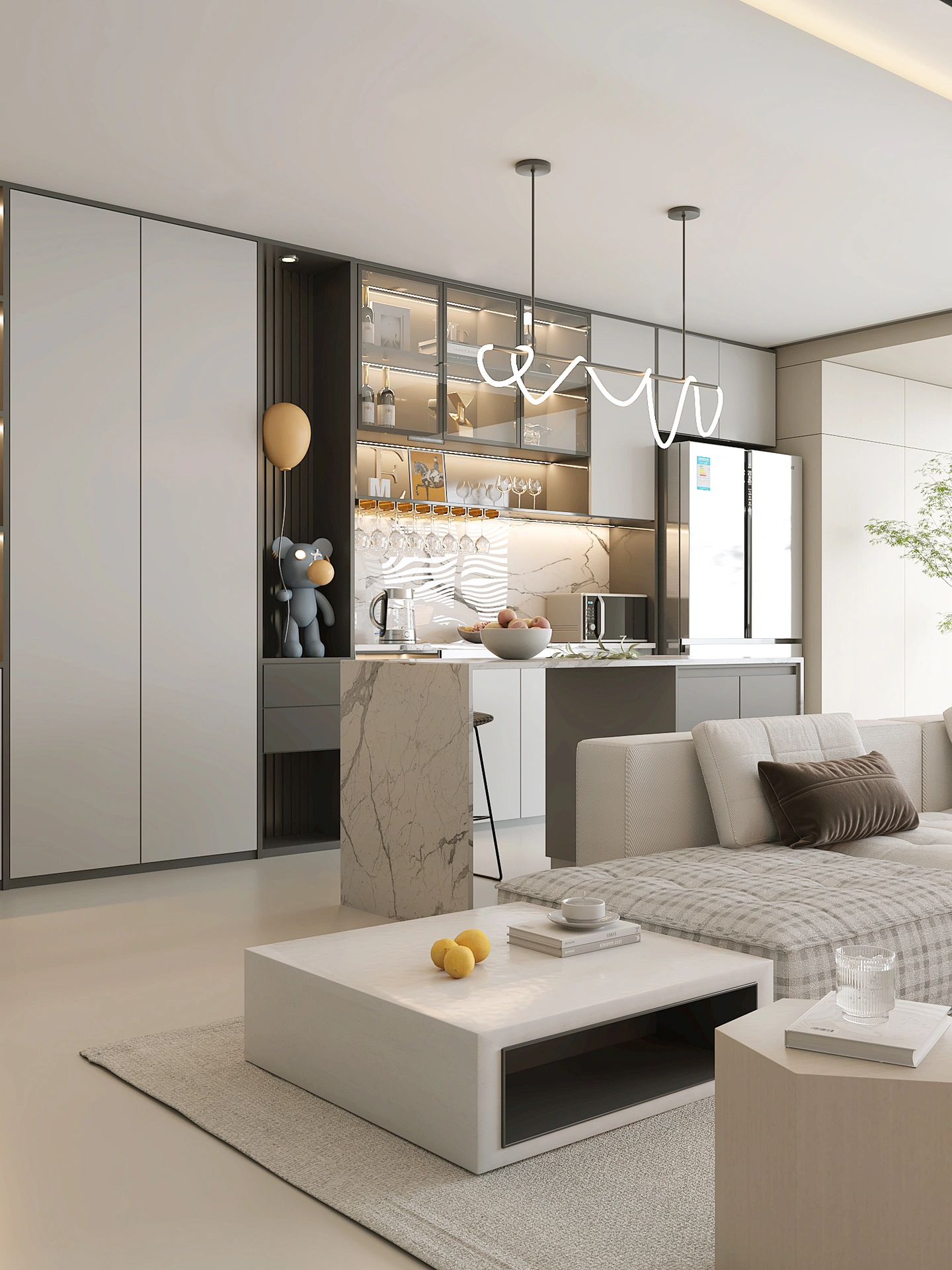 成都装修设计|160平意式极简轻奢范设计效果图