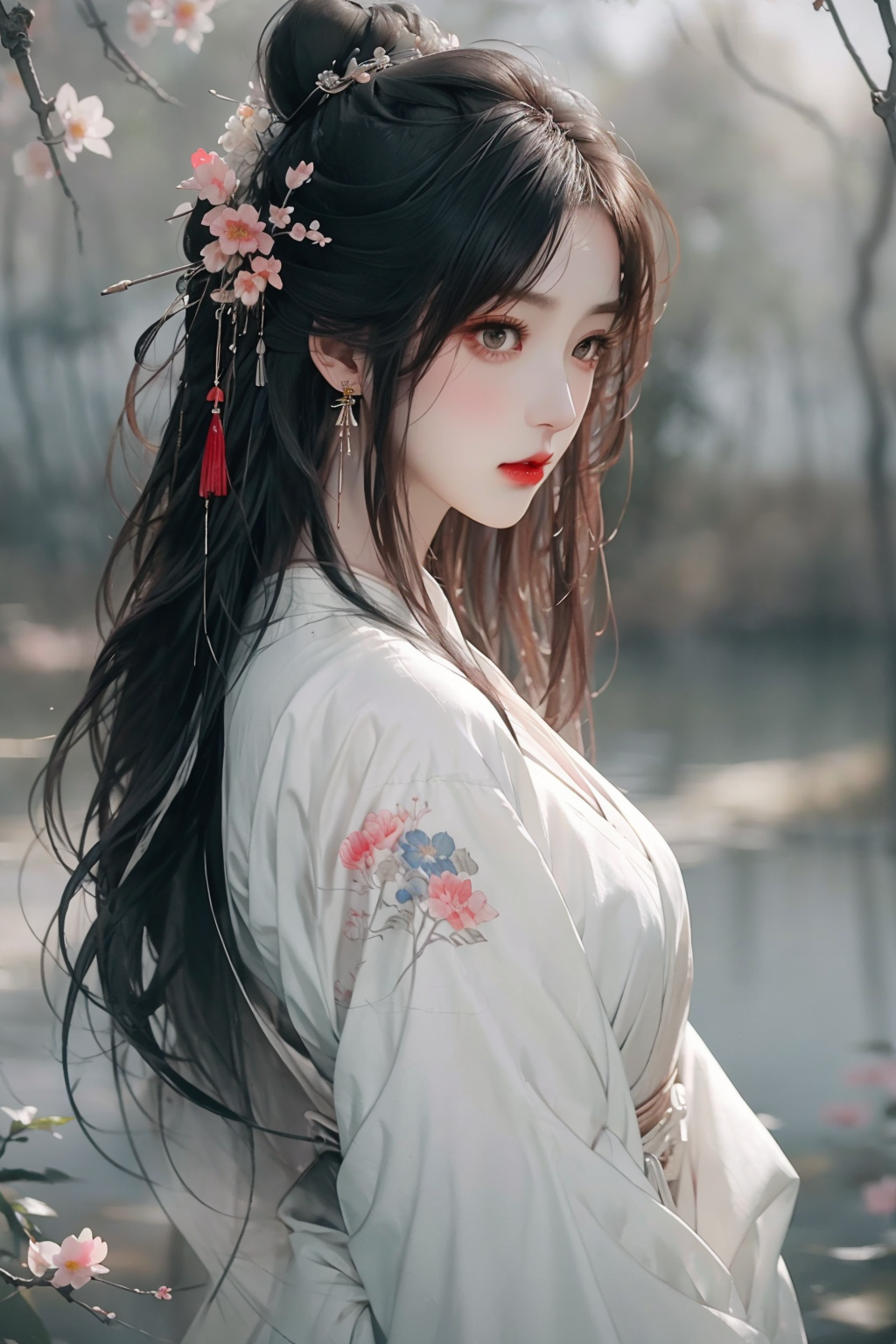 浅色长裙-古装美