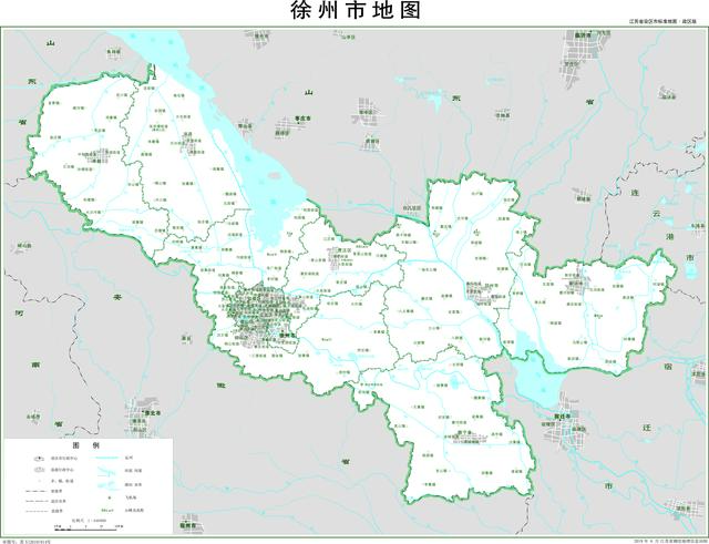 江苏省徐州市地图 丰县 沛县 睢宁县 新沂市 邳州市