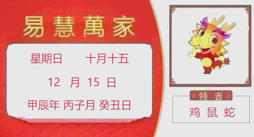 今日12月15日生肖运势(12月15日星座运势)
