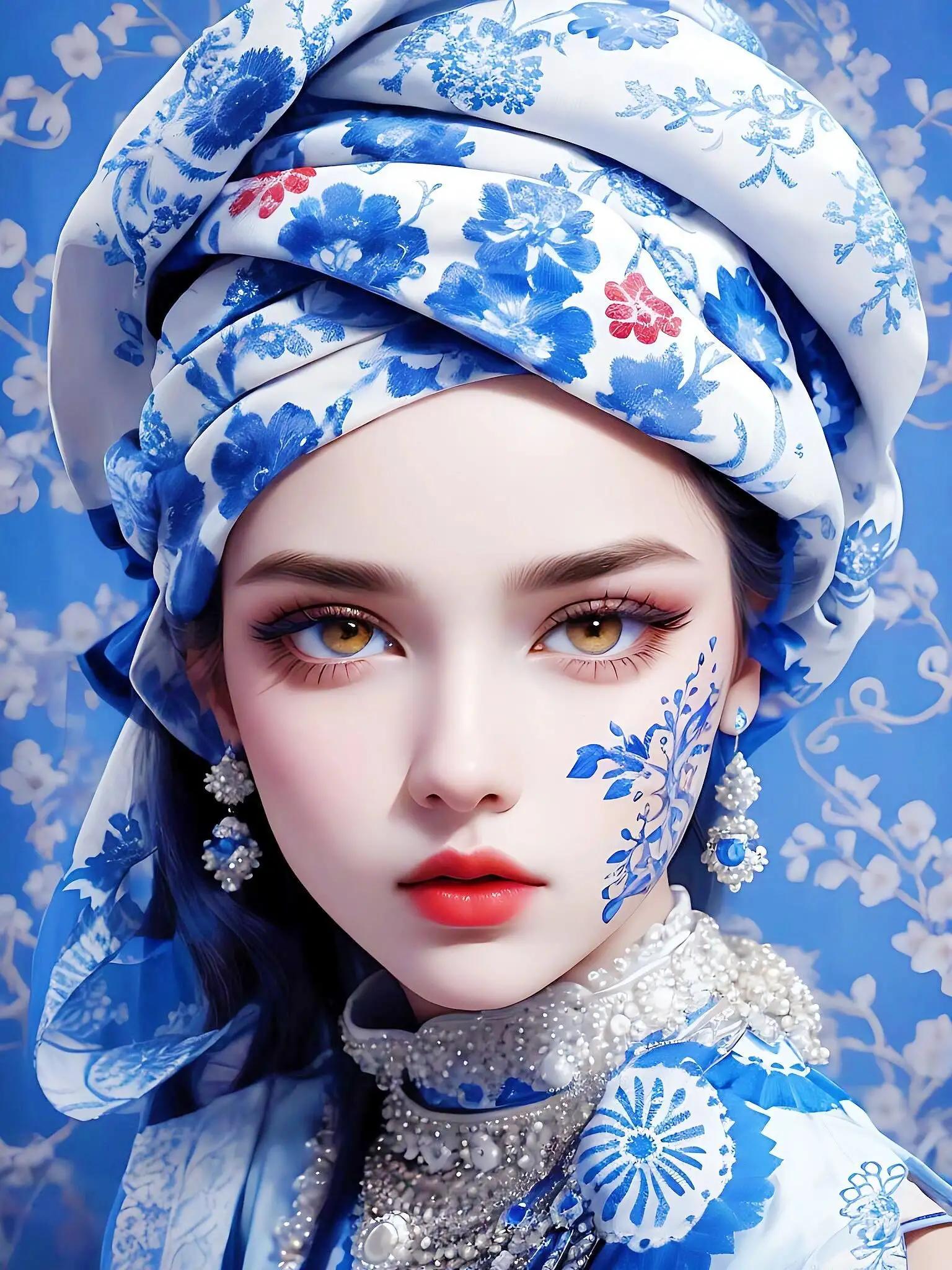 戴头巾的女生头像,既时尚又休闲