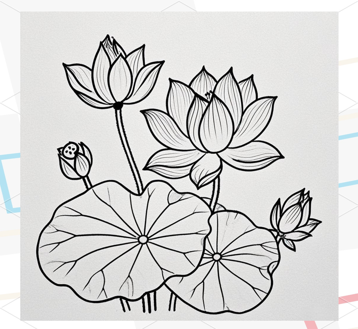 探索多种花朵简笔画的绘画技巧与线稿