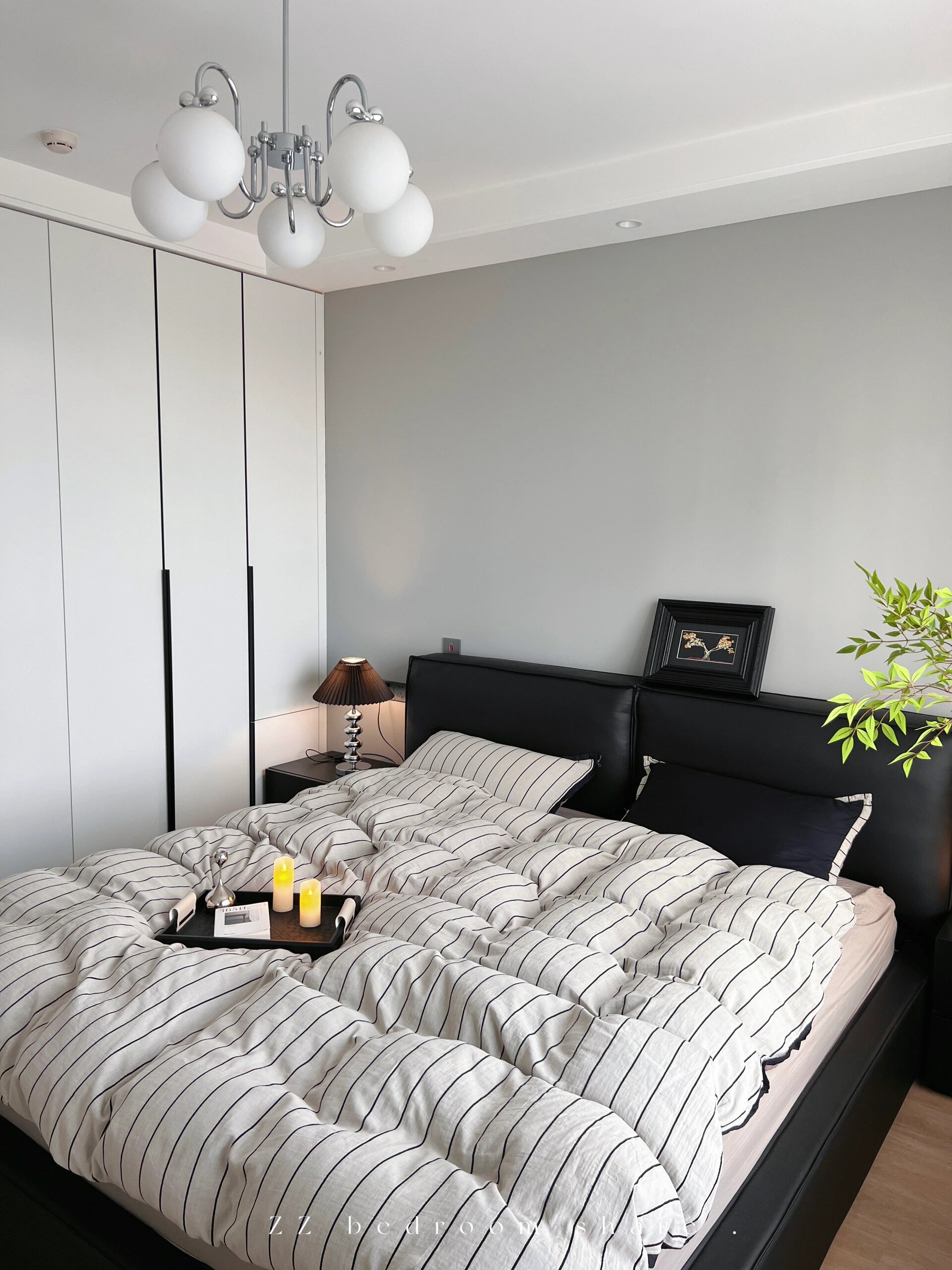 喜欢黑白灰风格的卧室请进来!