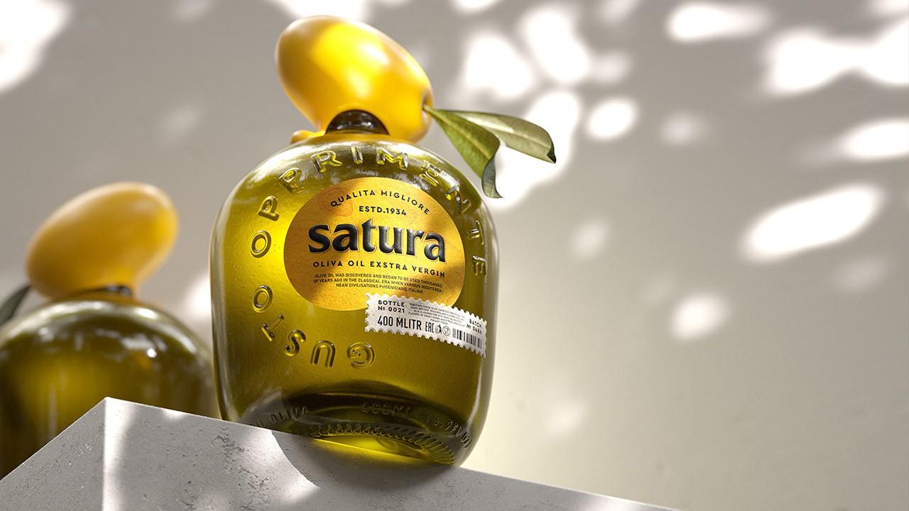 satura创意橄榄油包装设计,产品包装设计案例分享第79集