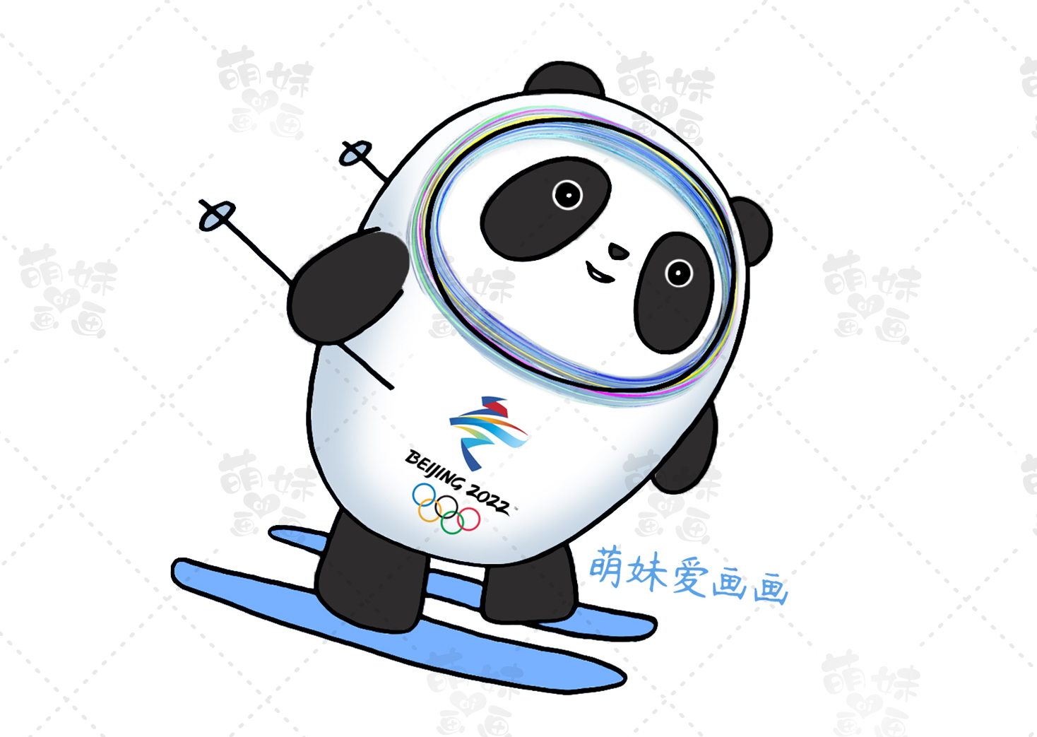 冬奥logo简笔画图片