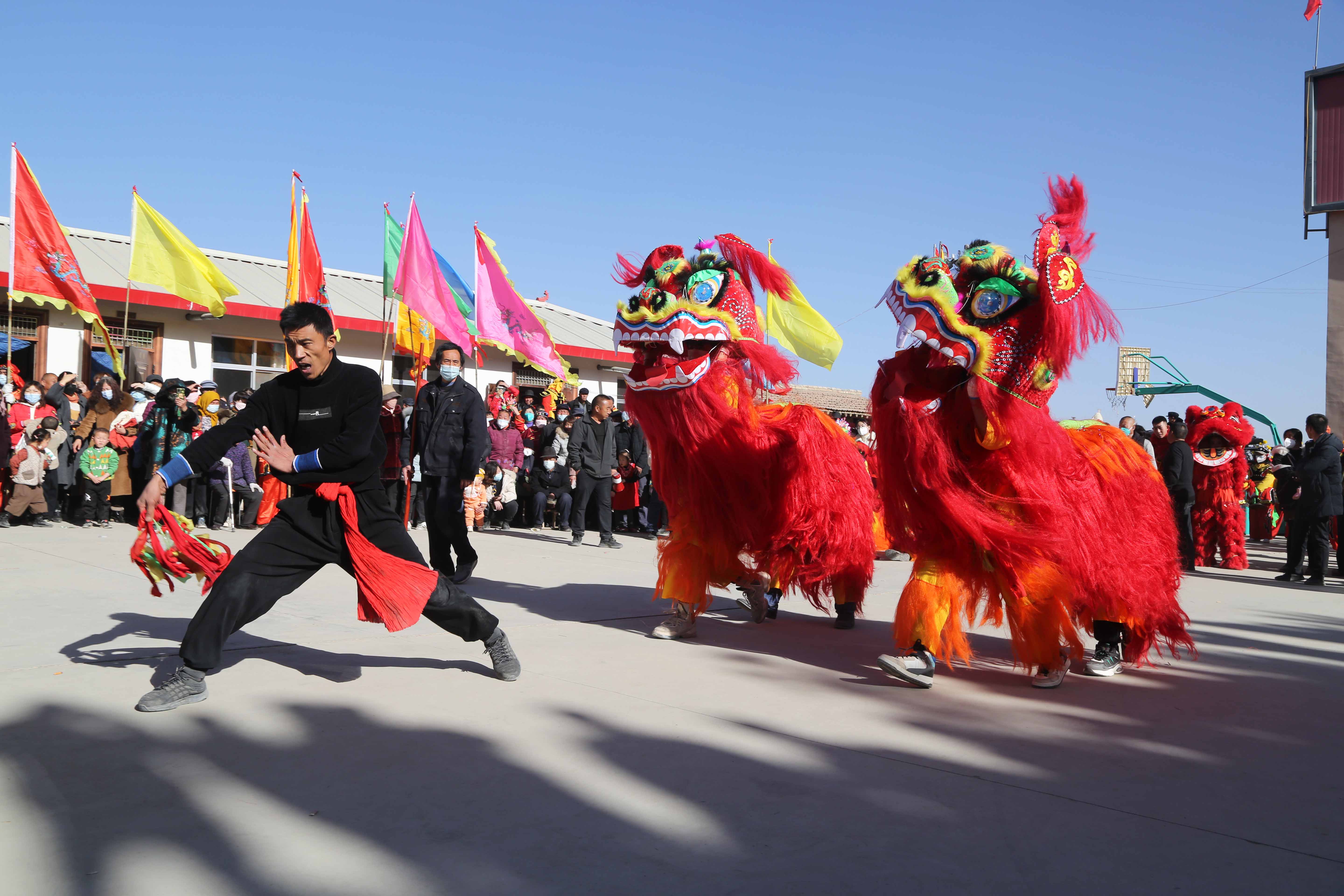 甘肃定西:排练社火迎新春