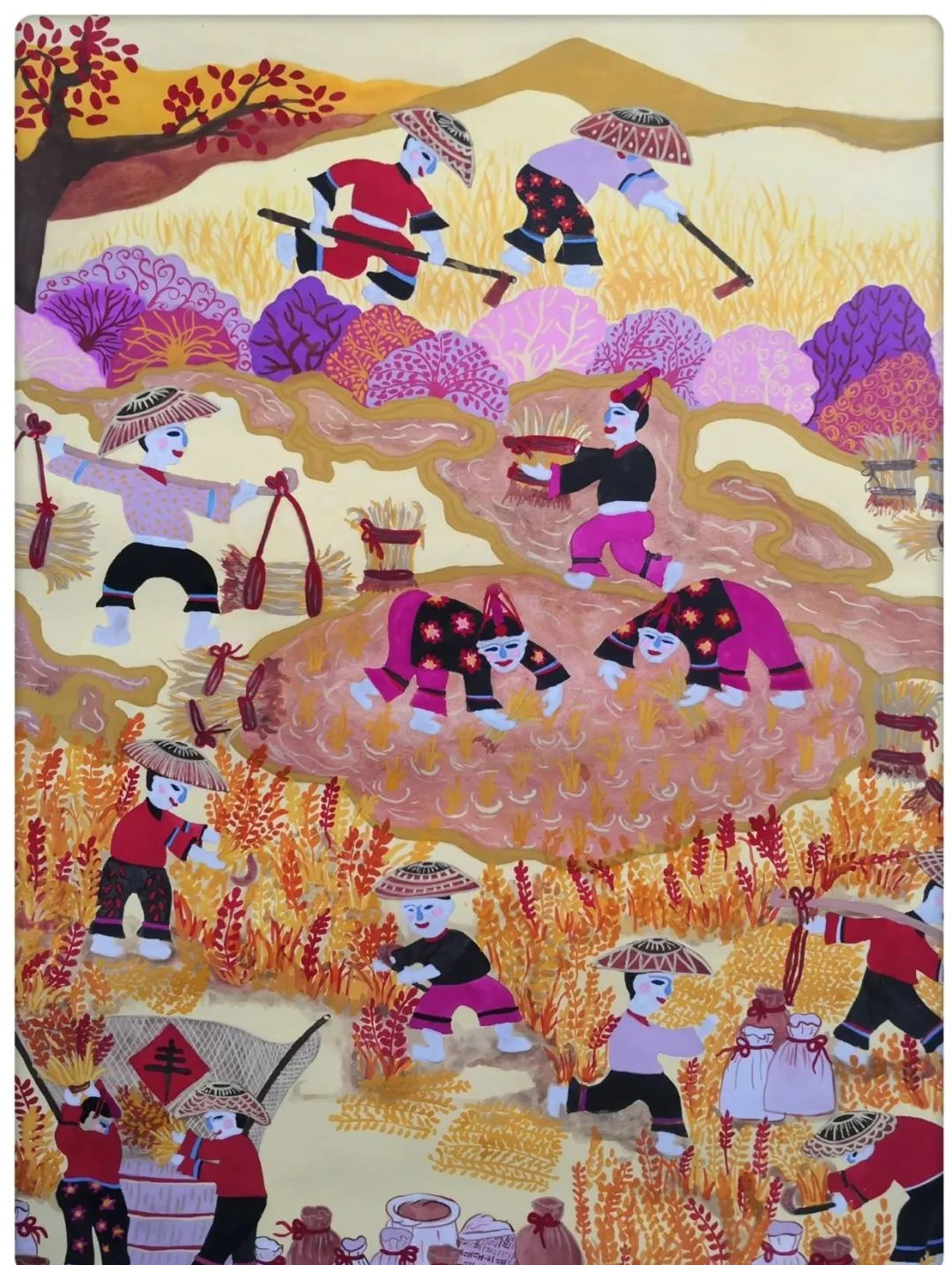 图集|众多农民画展现勤俭美德