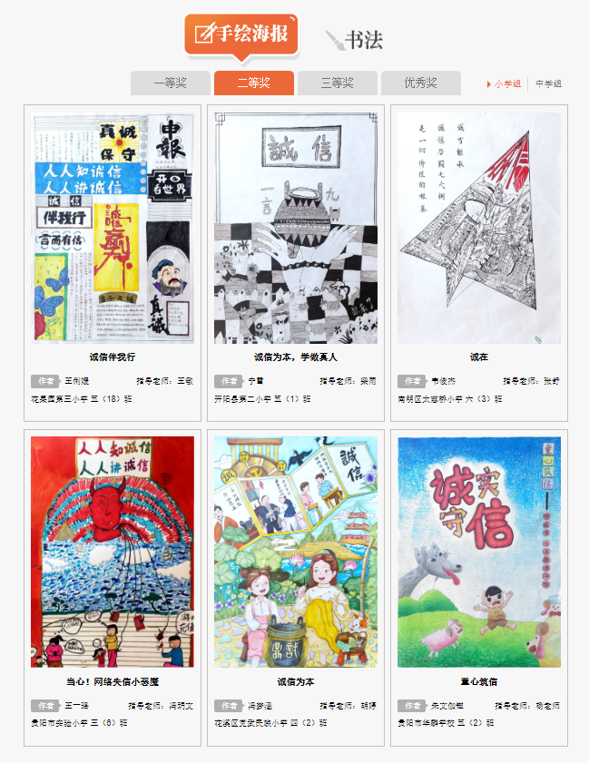 圆满落幕!贵阳市"童心筑信"手绘海报及书法评选活动结果出炉