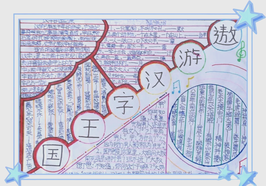 五三班手抄报展示汉字王国的无限魅力