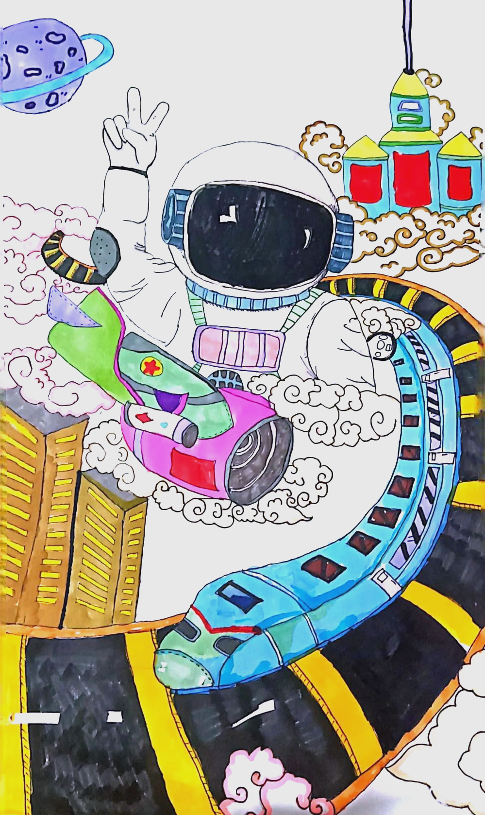 古槐教育集团五一路小学第三届科技节科幻画作品欣赏