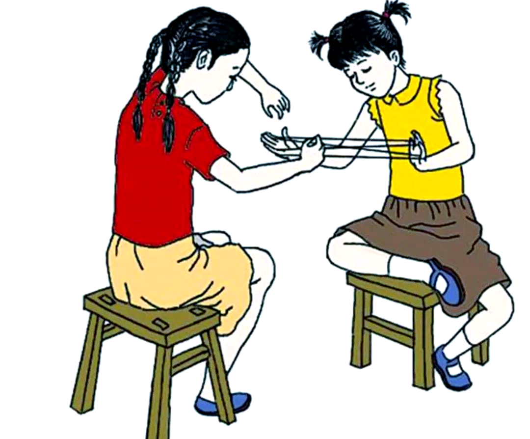 在民间,流传着许多富有生活气息,风格各异的传统游戏,如"翻花绳"等