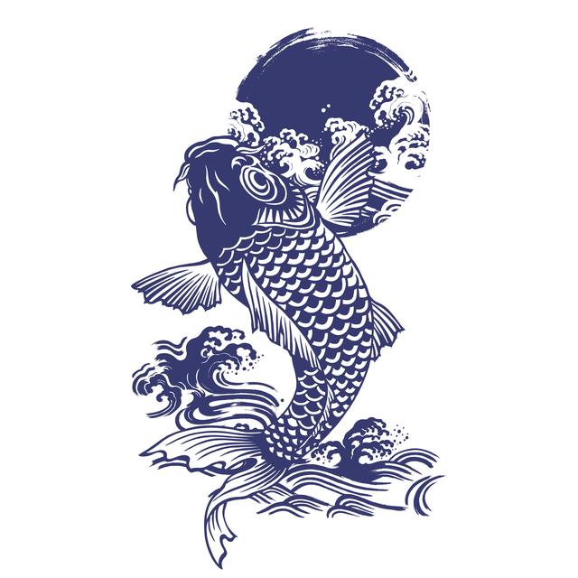 国风青花瓷吉祥锦鲤