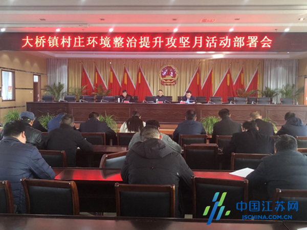 大丰区大桥镇召开村庄环境整治提升攻坚月活动部署会