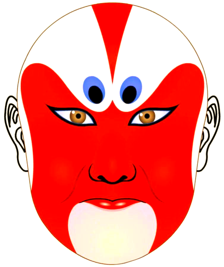 在戏曲中,黄盖的脸谱以红色为主调,辅以黑色和金色,既彰显其英勇无畏