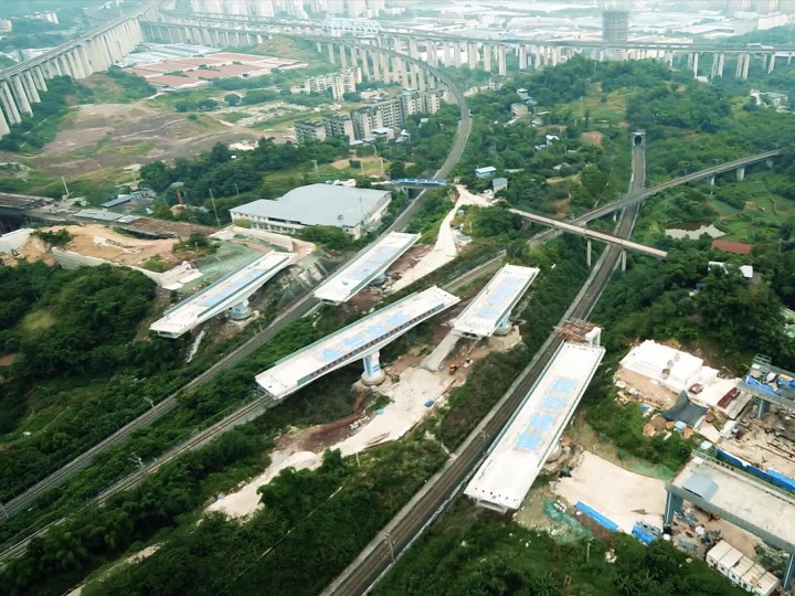 五桥同转!"桥都"重庆上演"空中芭蕾"