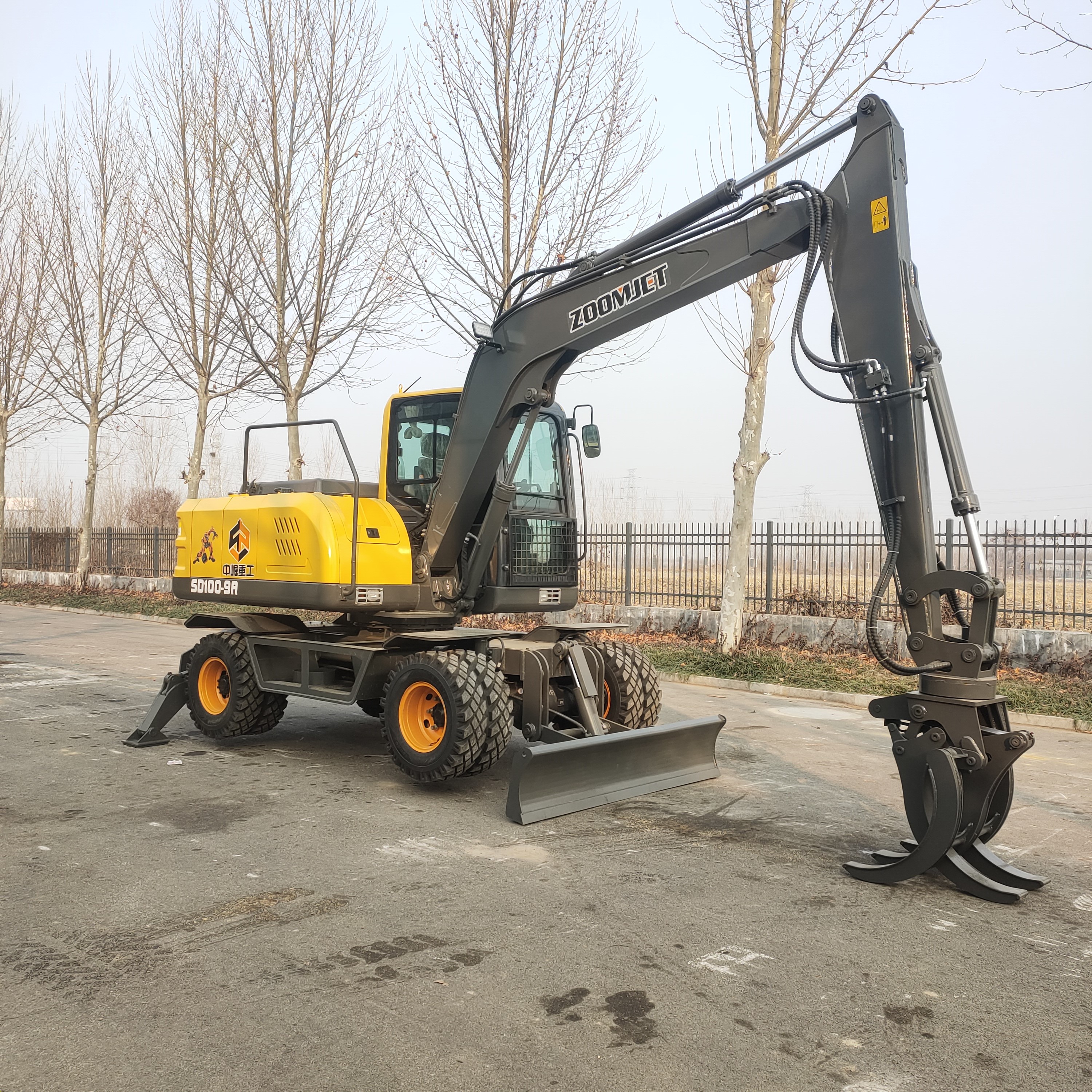 100型抓木机 轮式挖掘机 100型轮式抓木机 加长臂抓甘蔗抓秸秆