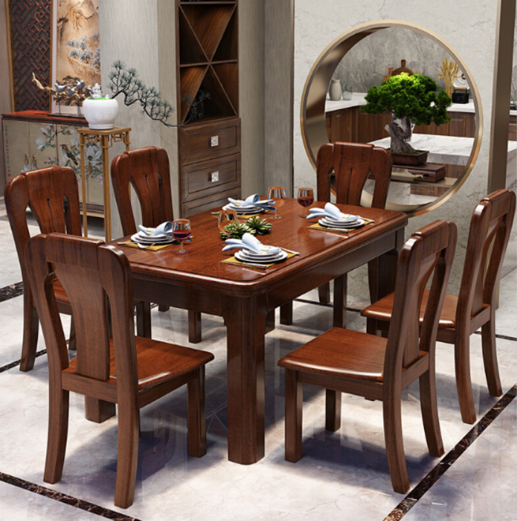 实木中式餐桌,让你感受独特的厚实感