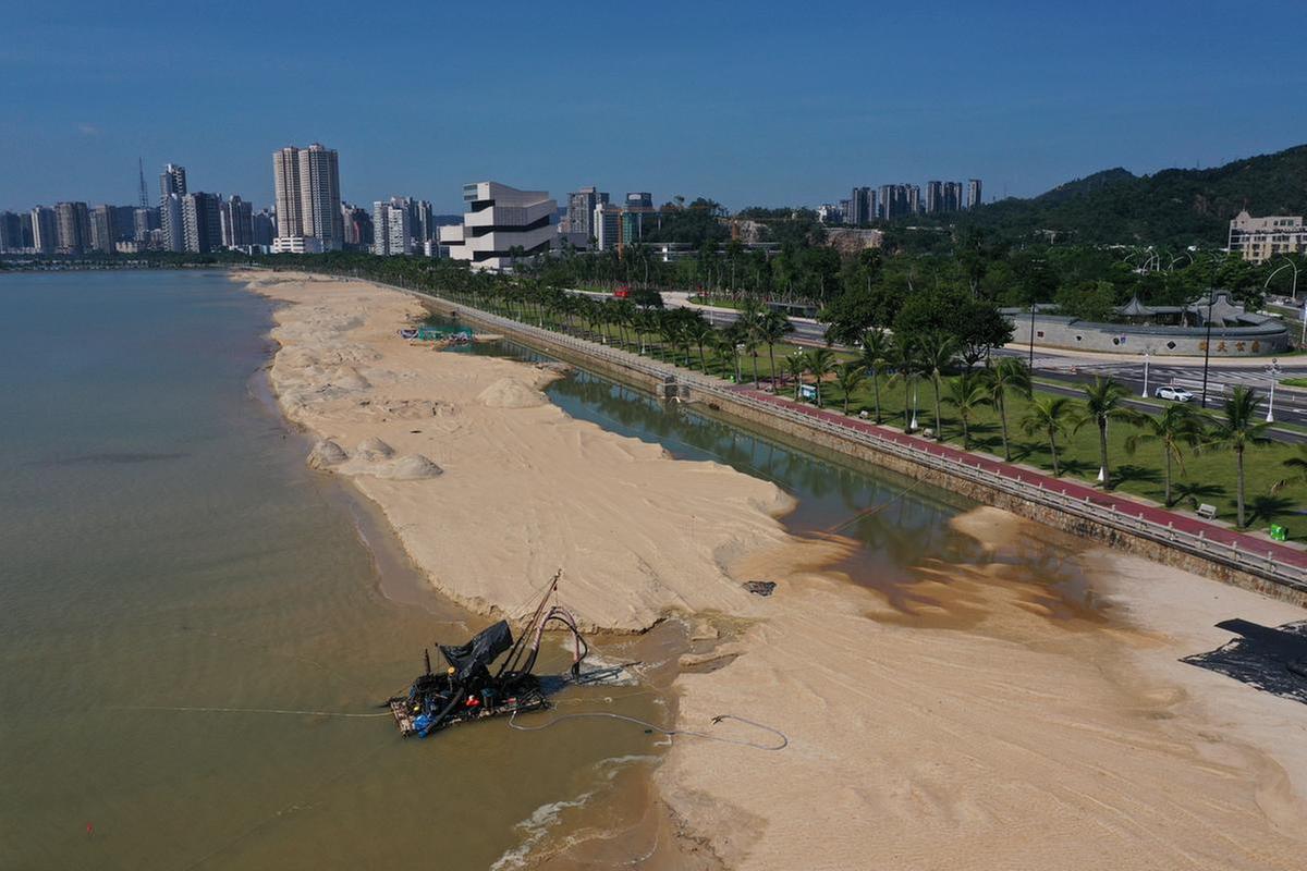 珠海市海天公园沙滩底层填沙完成!预计开放时间是