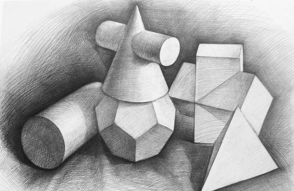 「愿一美术」精选石膏几何体素描图片,众多作品供您欣赏