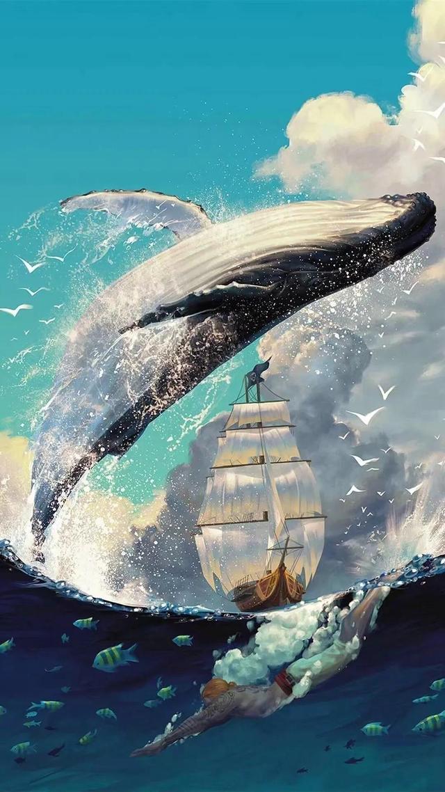 大鱼鲸鱼系列壁纸~一鲸落万物生,一念成山川,一念成江海