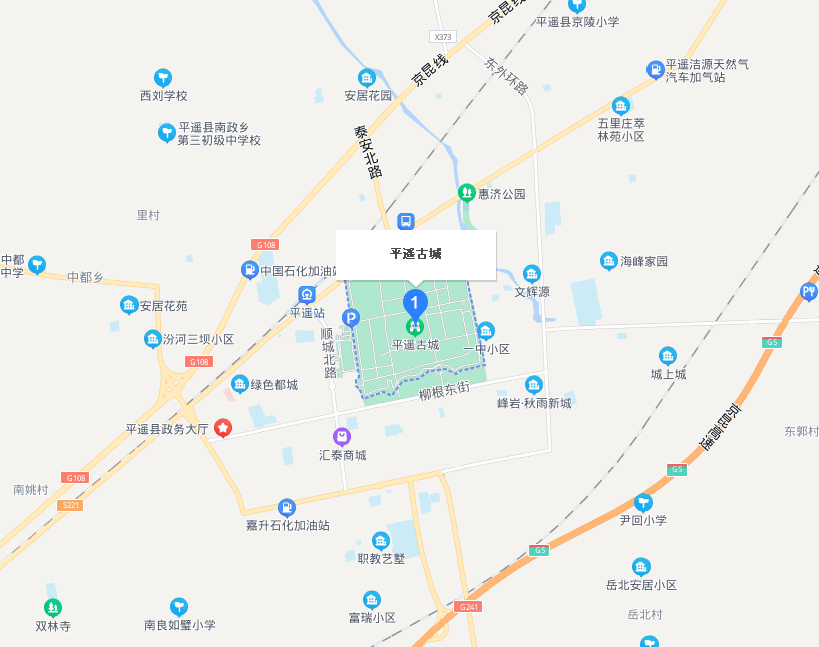 平遙古城地理位置圖