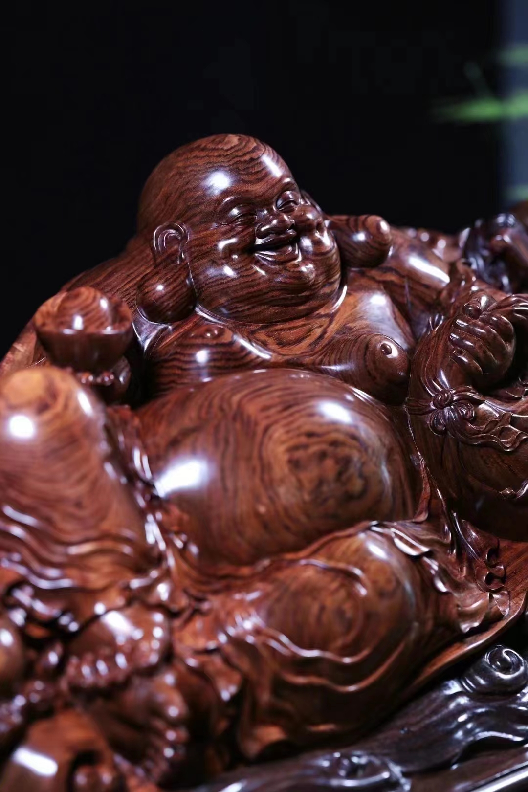 海南黄花梨弥勒佛雕刻摆件