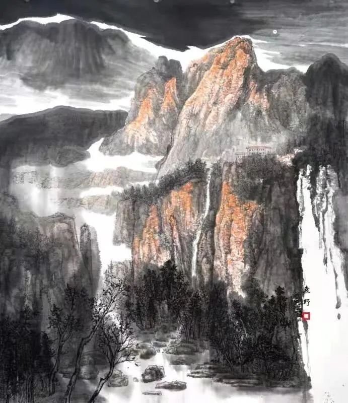 《秋日幽谷》袁野 180×70cm 中国画