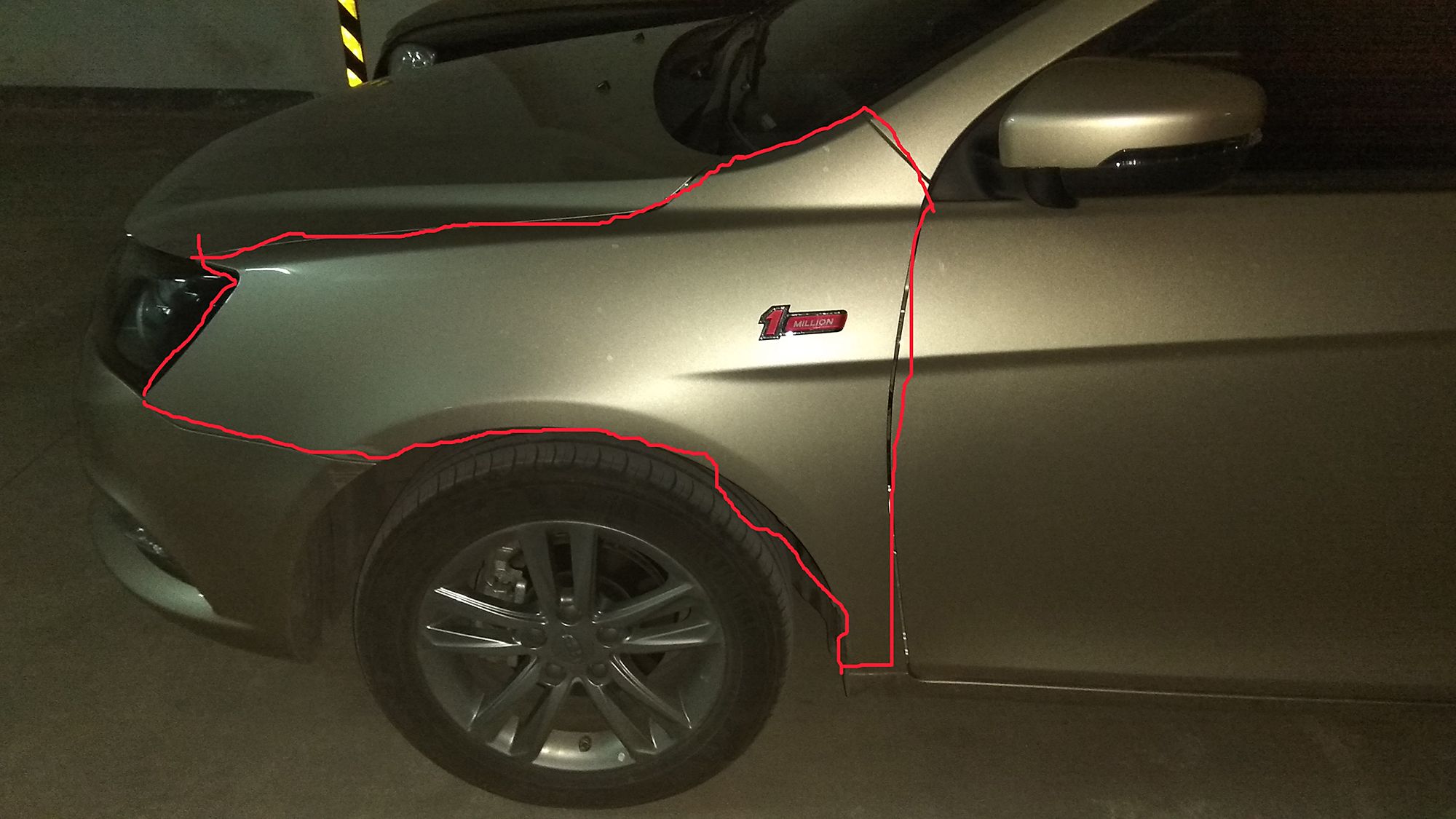 Left front fender installation