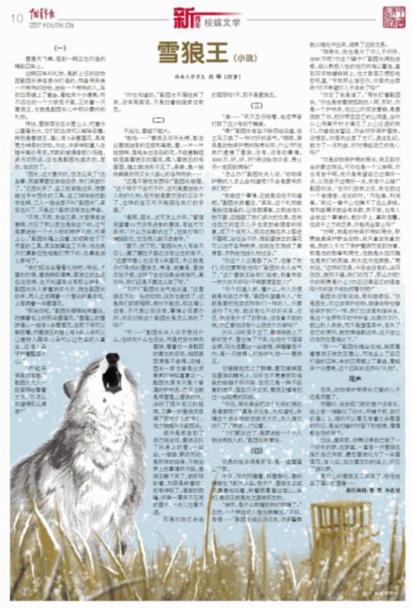 校媒文学|雪狼王(小说)