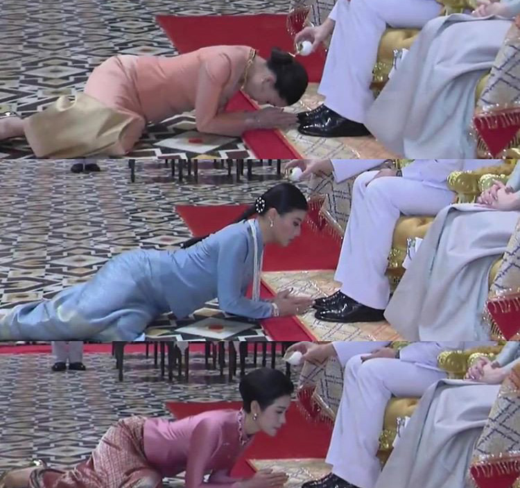 苏提达王后母仪天下,诗尼娜贵妃和两位公主都跪在她的脚下