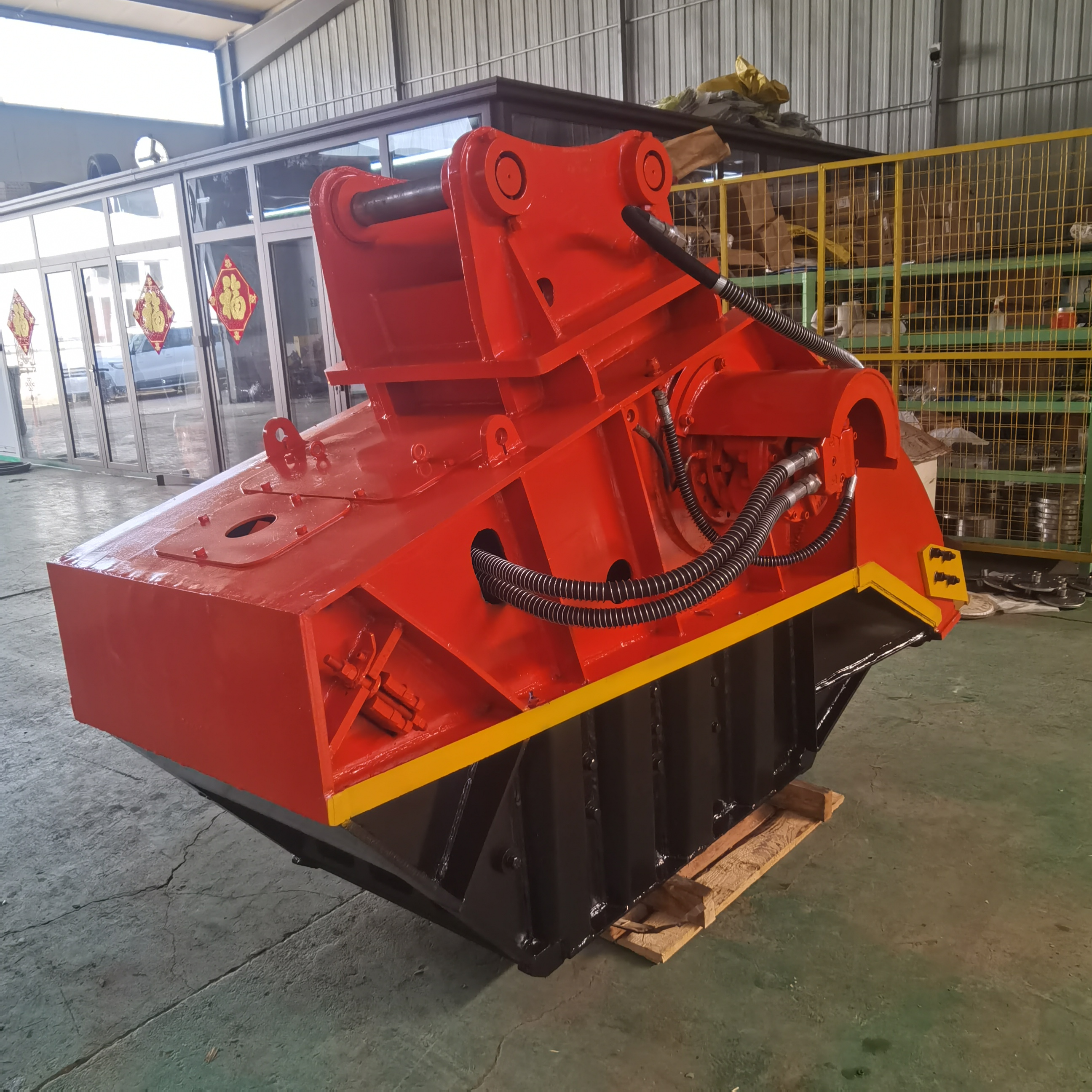 挖掘机破碎斗 挖机鹅卵石子破碎斗 液压颚式破碎斗使用范围和效率