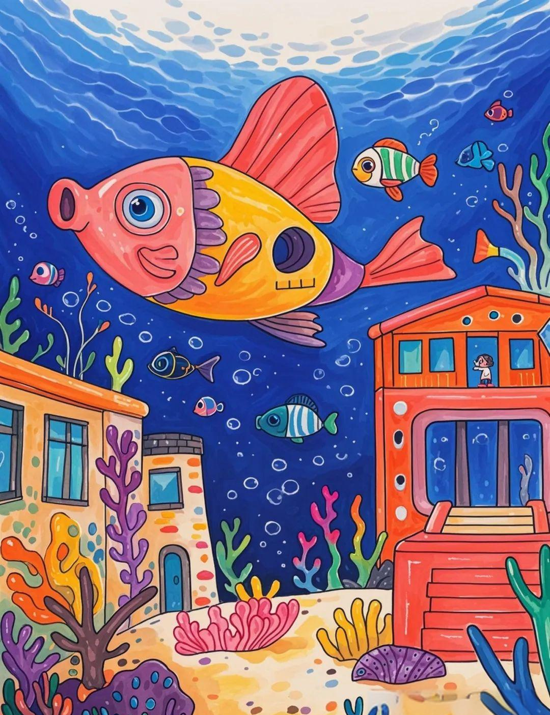 海底梦幻世界绘画的科技未来素材探索