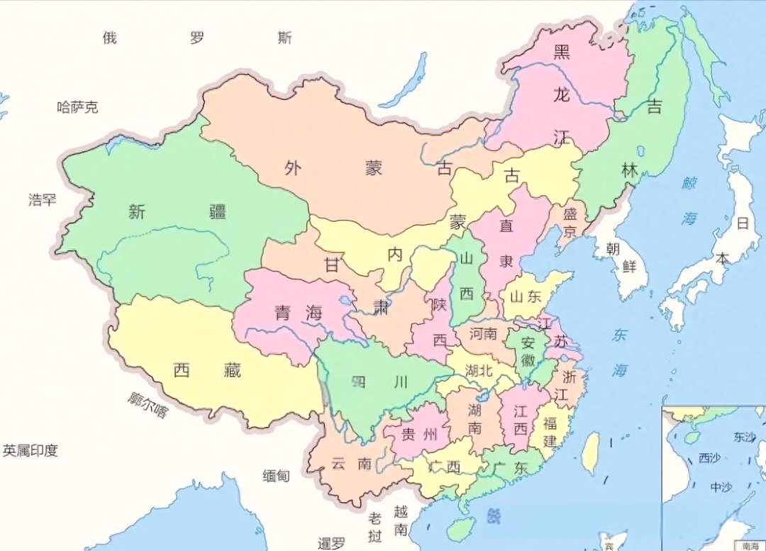 中国历史上的理想疆域:北至外兴安岭,东至库页岛,西至巴尔喀什湖