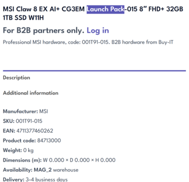Intel锐炫G3掌机来了！微星Claw 8 EX AI+曝光：32GB+80Wh大电池