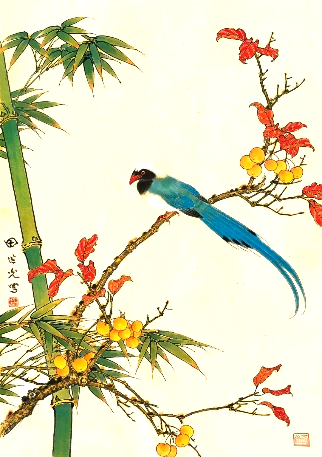 国画中的竹子与鸟儿:清风雅韵与生命灵动