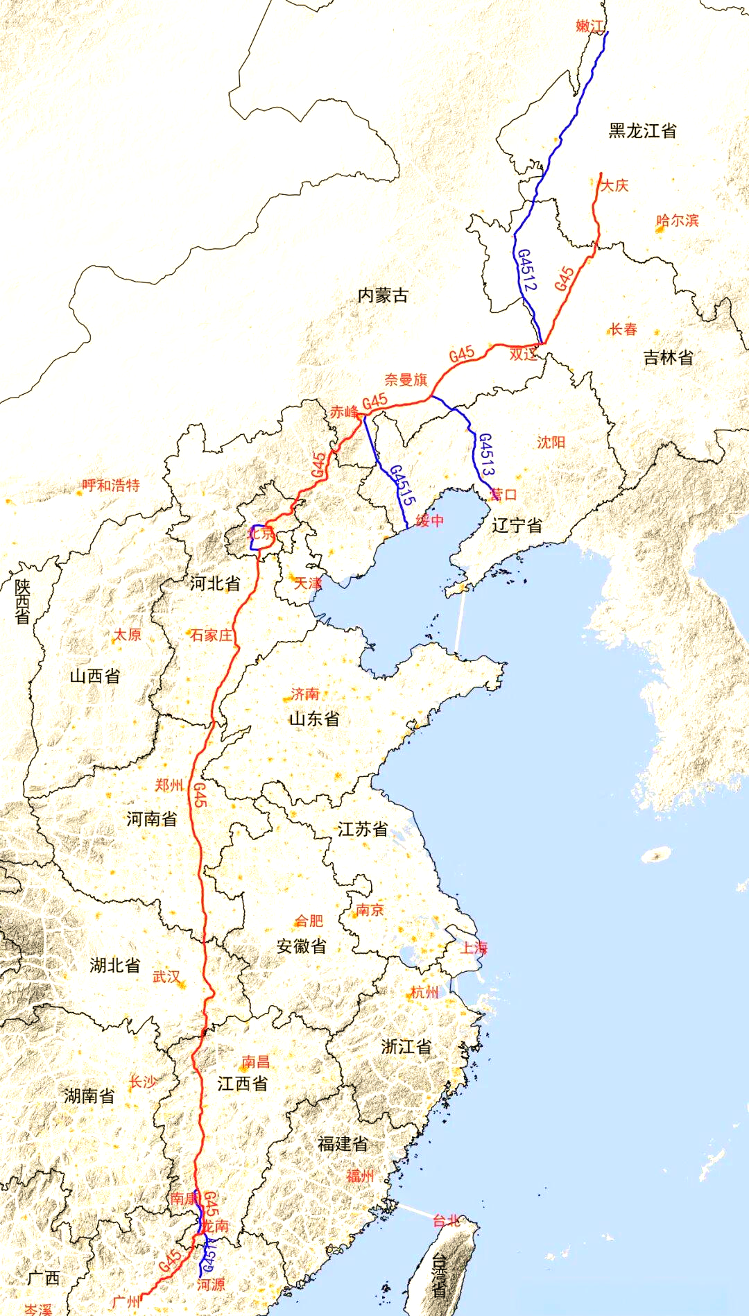 g45大广高速全线贯通及重要联络线解析
