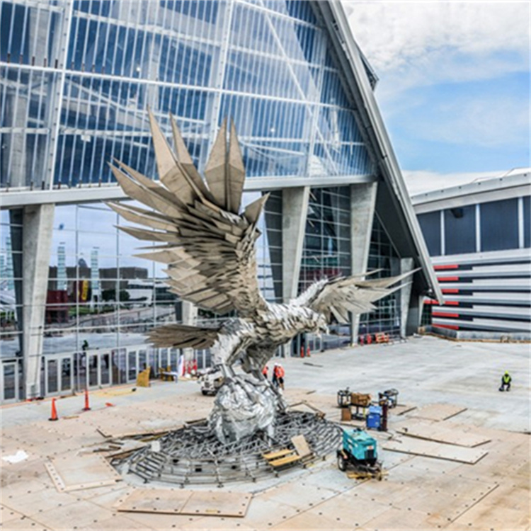 不锈钢老鹰雕塑,雄鹰展翅雕塑