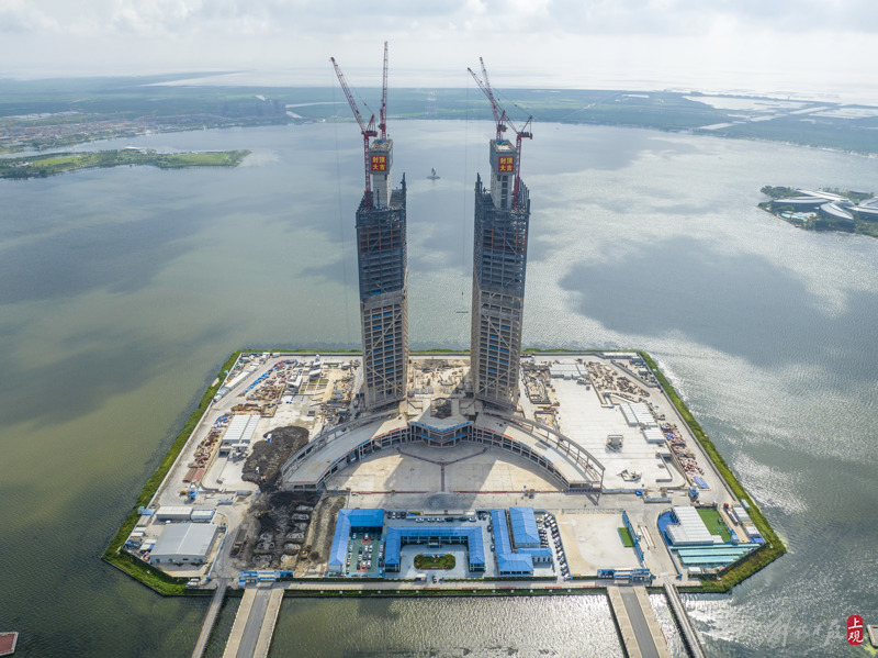 临港最高标志性建筑:西岛金融中心项目主楼核心筒全面封顶