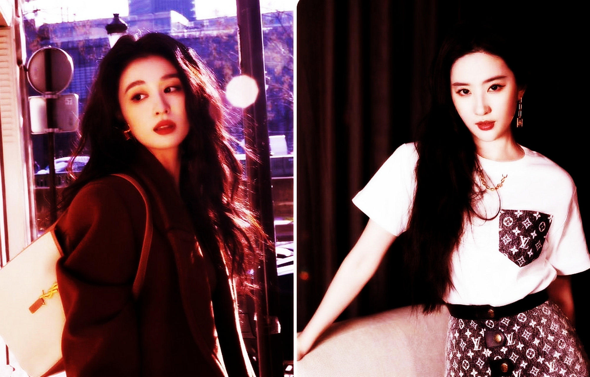 刘亦菲和王楚然的照片对比,两人很像.