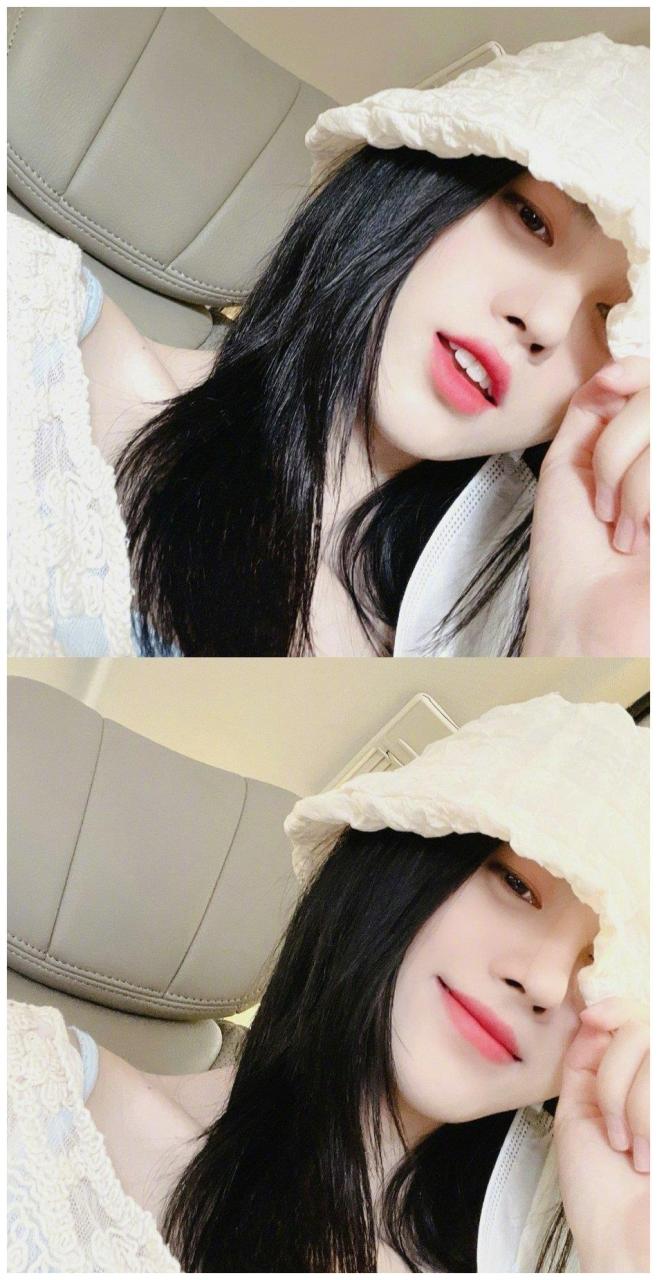 鞠婧祎低马尾造型秀精致侧颜着黑色亮片吊带短裙甜美酷飒