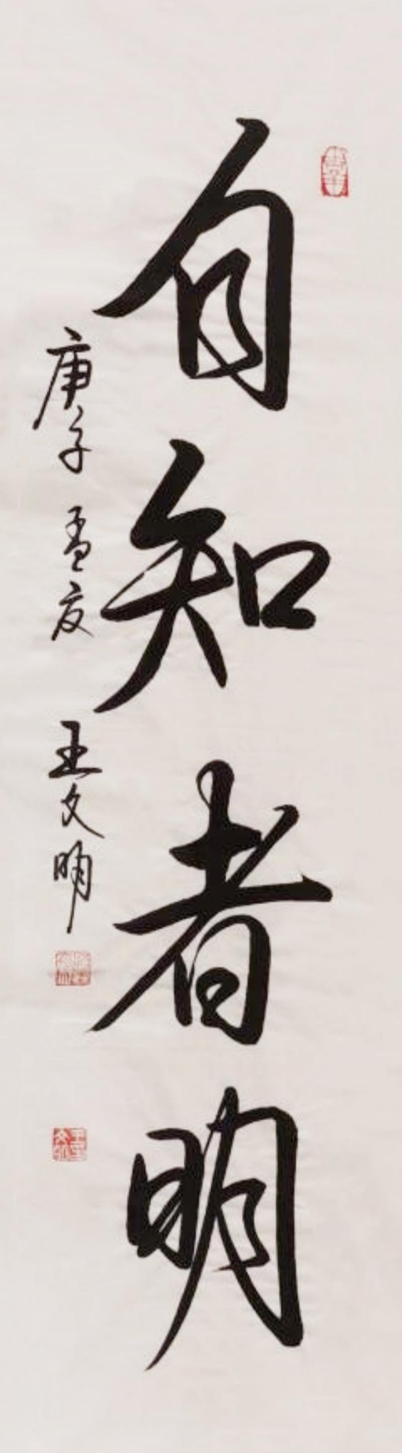 王文明书法欣赏:自知者明