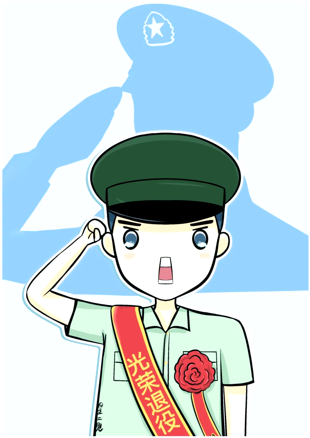 八一主题漫画,描绘军人的多彩形象