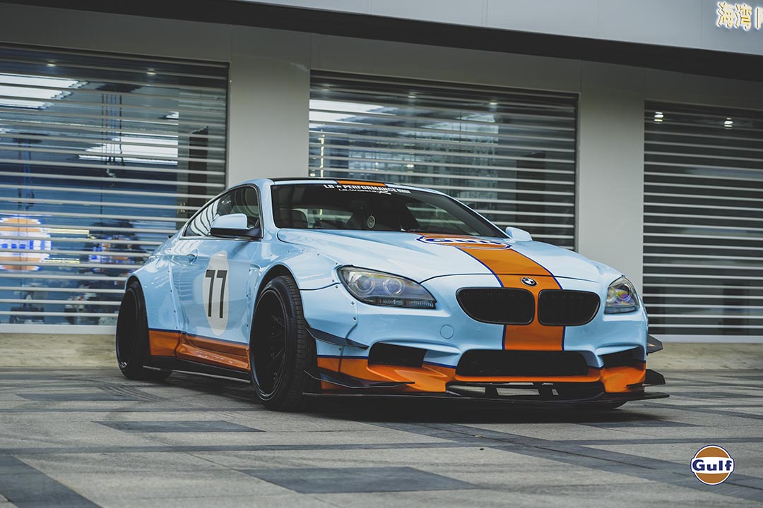 宝马6系海湾石油涂装,经典橙蓝配色!