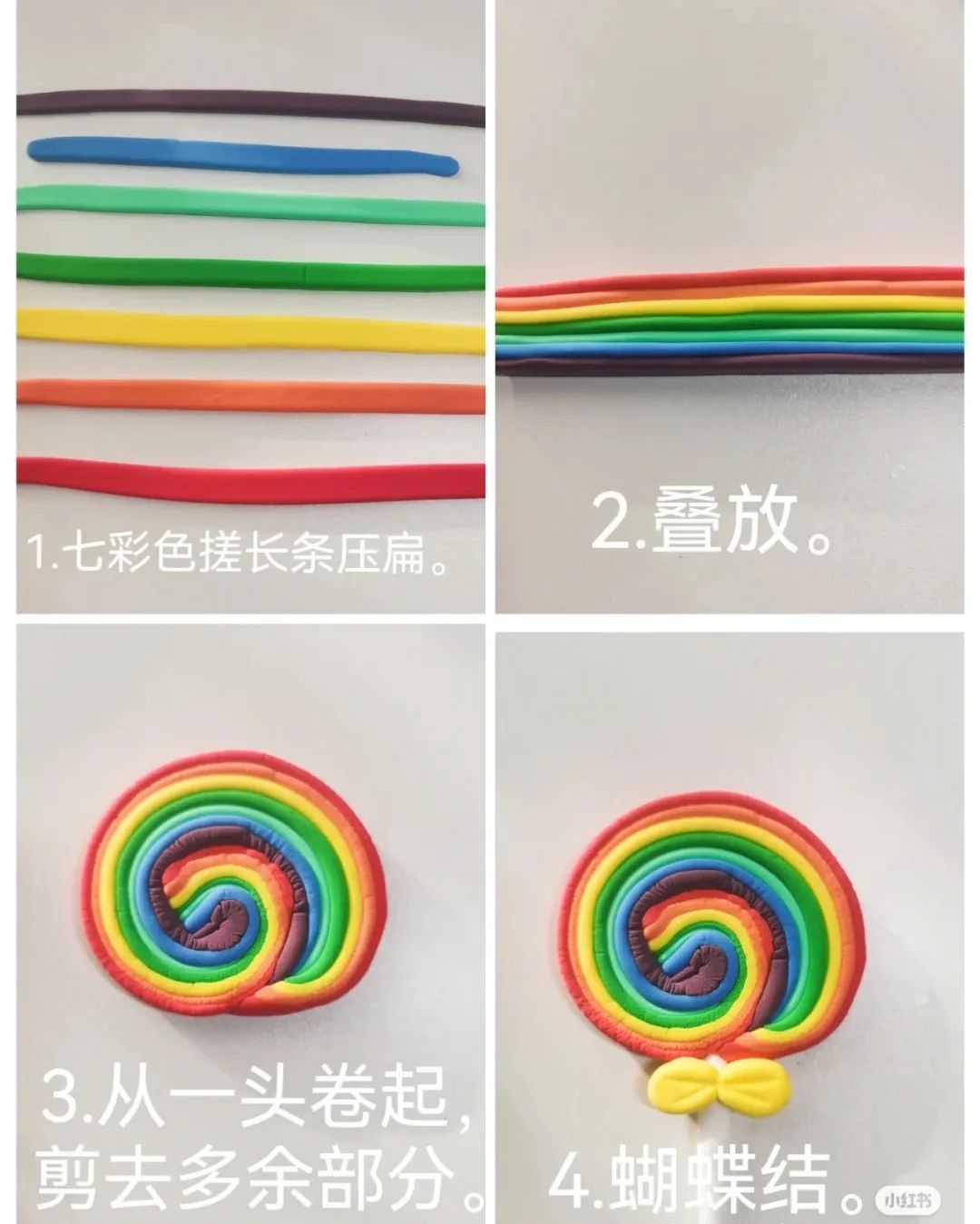 黏土做不同造型棒棒糖,适合幼儿园4-6岁小朋友~黏土手工(含图片教程)