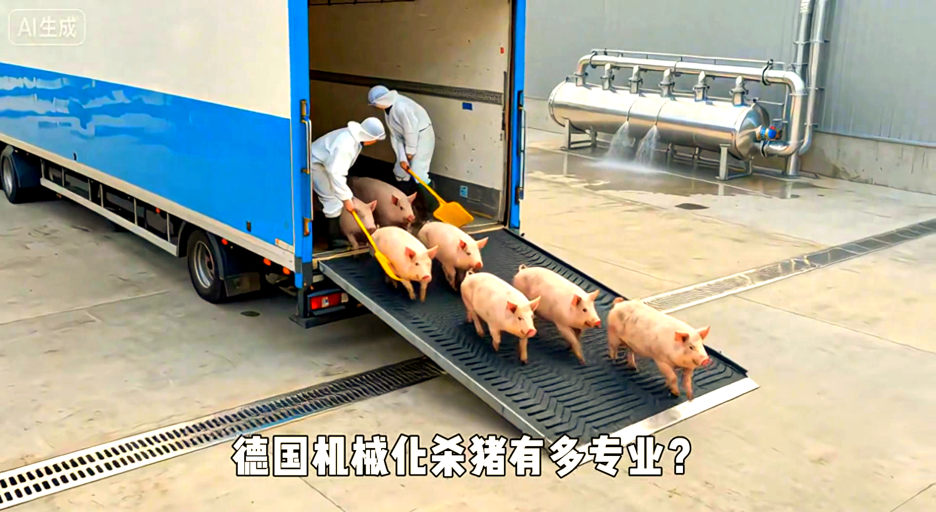 德国屠宰场的自动化屠宰生产线