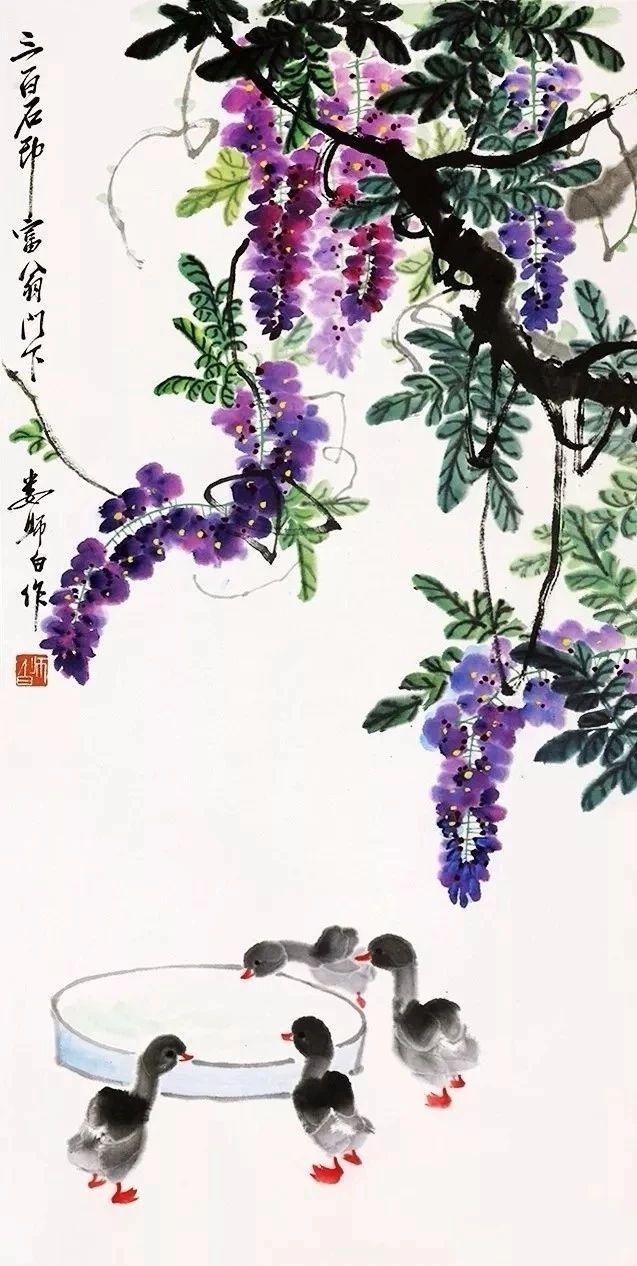 紫藤花图片国画图片