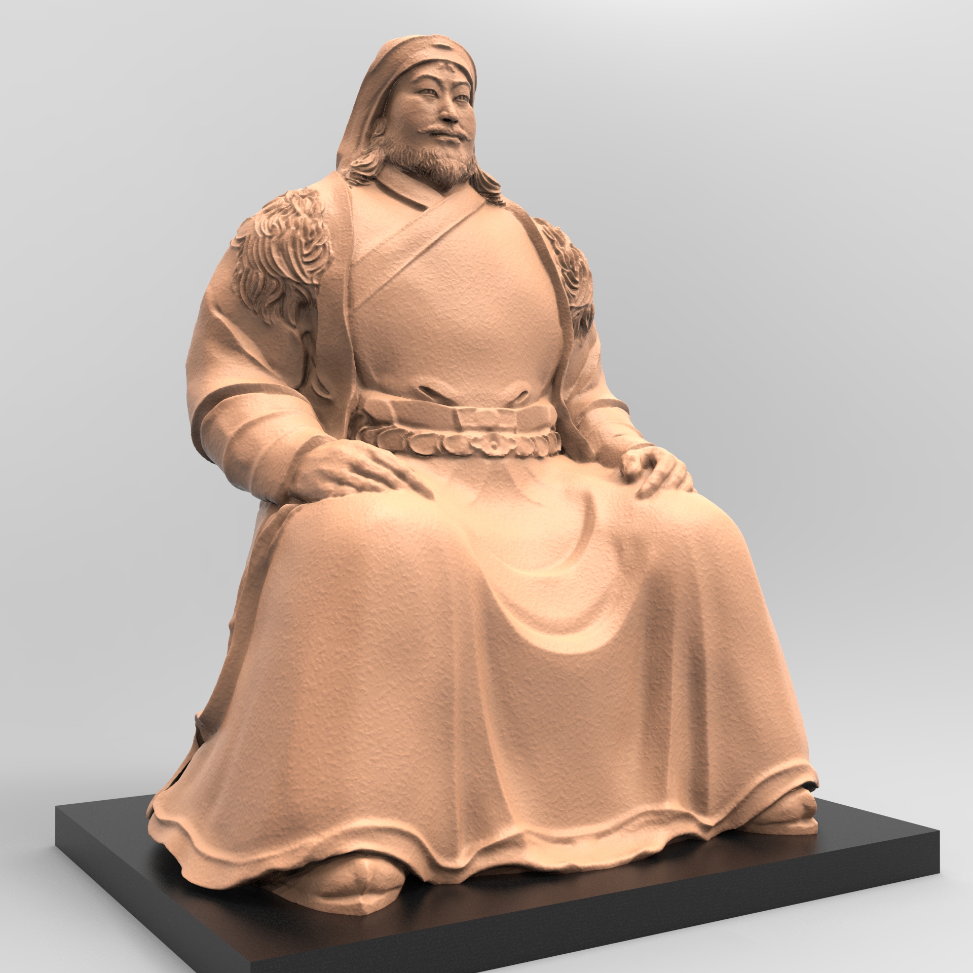 《皇.元-帝王》成吉思汗肖像雕塑塑造欣赏