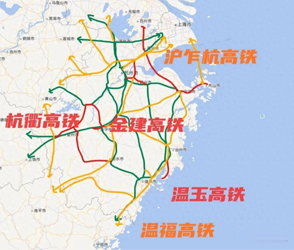 浙江在建高铁10条,2025年开通三条,开工两条,每年都有新线开通