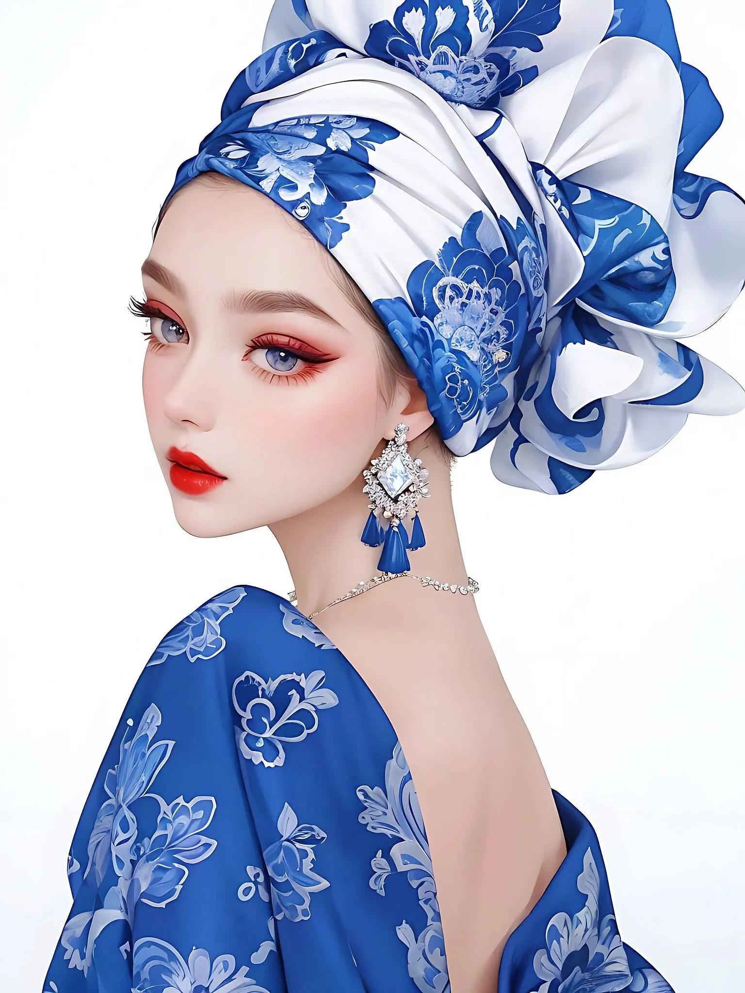 戴头巾的女生头像,既时尚又休闲