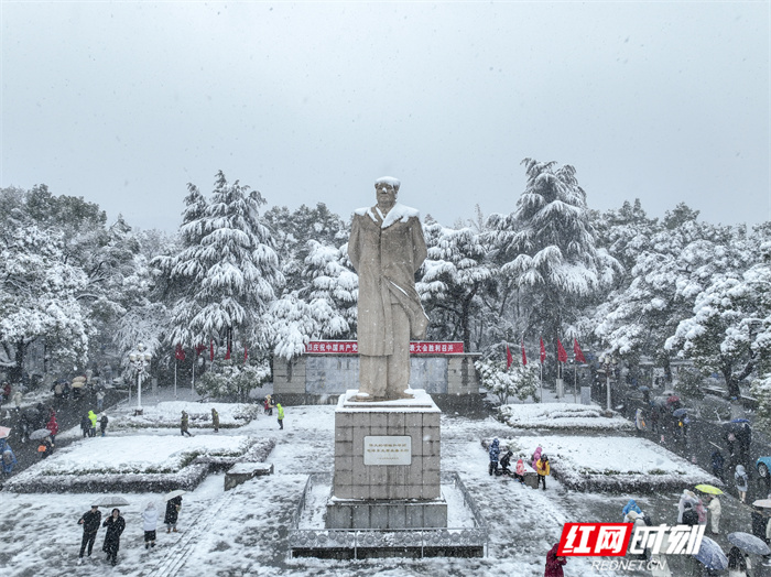 橘子洲头雪景照片图片